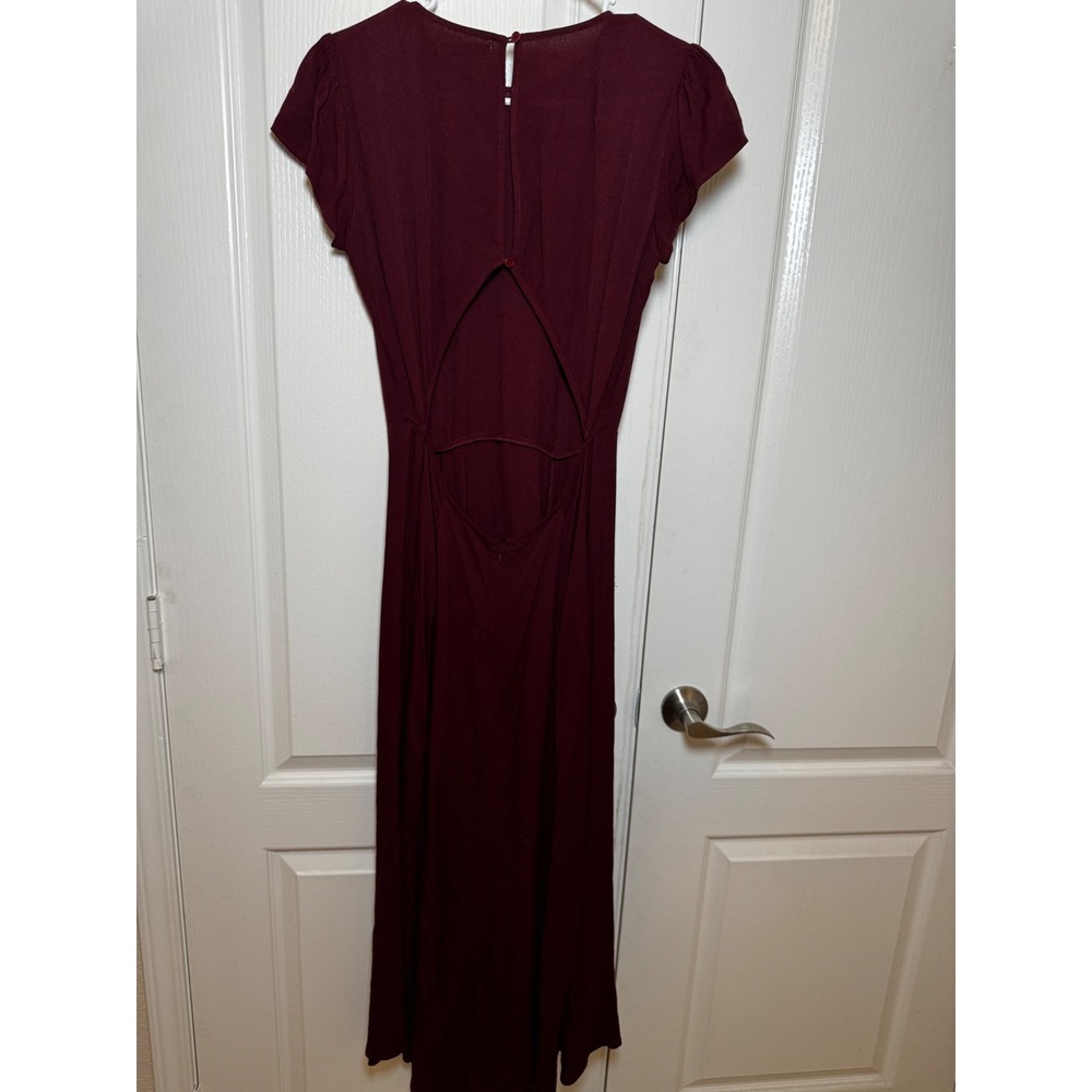 Reformation Gavin Open Back Midi Dress with High Slit Cap Sleeve Size 8 - Picture 5 of 8